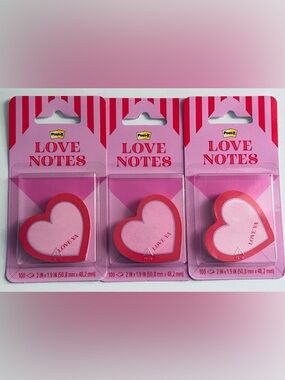NEW!! Post-it Heart Shaped Love Notes Collection (Includes 3 Packs) NWT